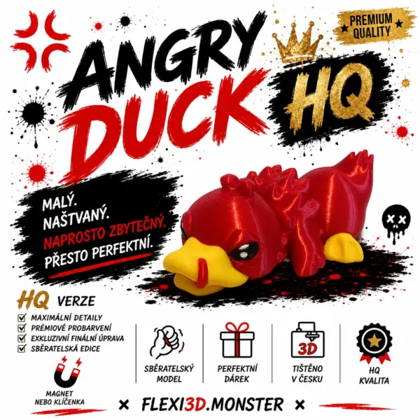 AngryDuck HQ – červený sběratelský model s ostny