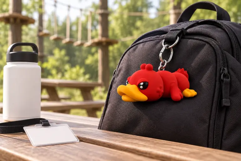 AngryDuck na batohu během teambuildingu